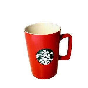 Starbucks 2021 Red Coffee Mug With Green Mermaid Logo 14 Ounce